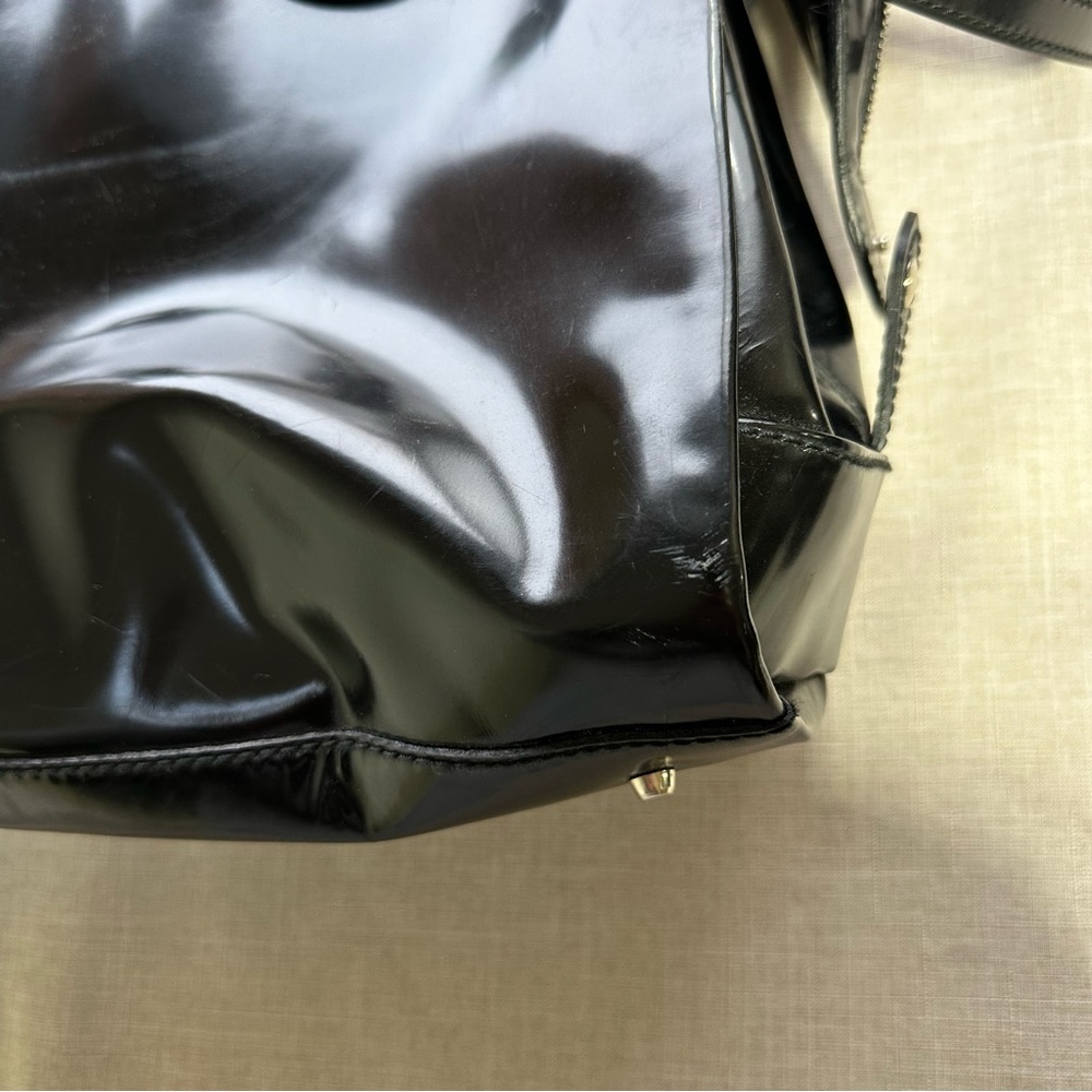 FURLA Vintage Black Leather Shoulder Bag - Picture 13 of 16